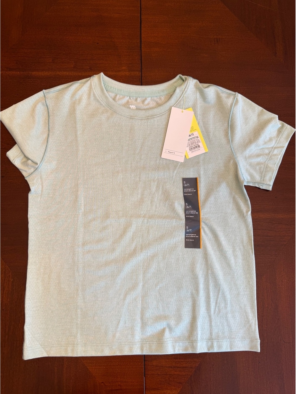 All in Motion Convergence Short-Sleeve Tee Kids Size S(6/7) Heathered Green